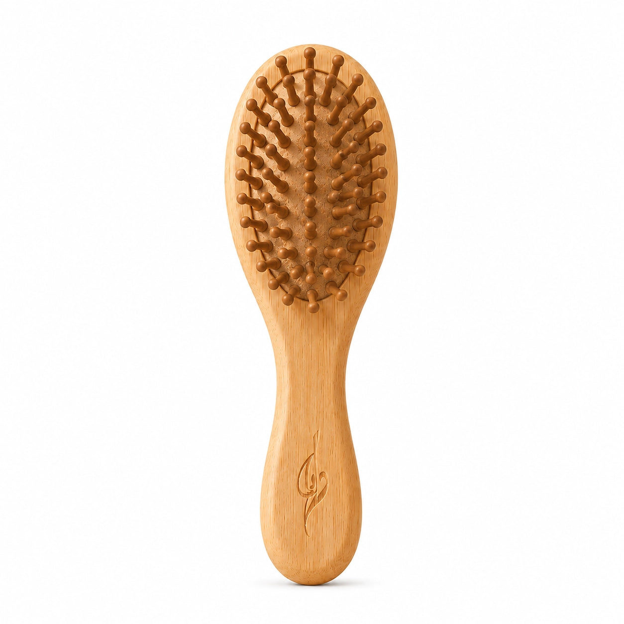 Bamboo kids hairbrush on a white background