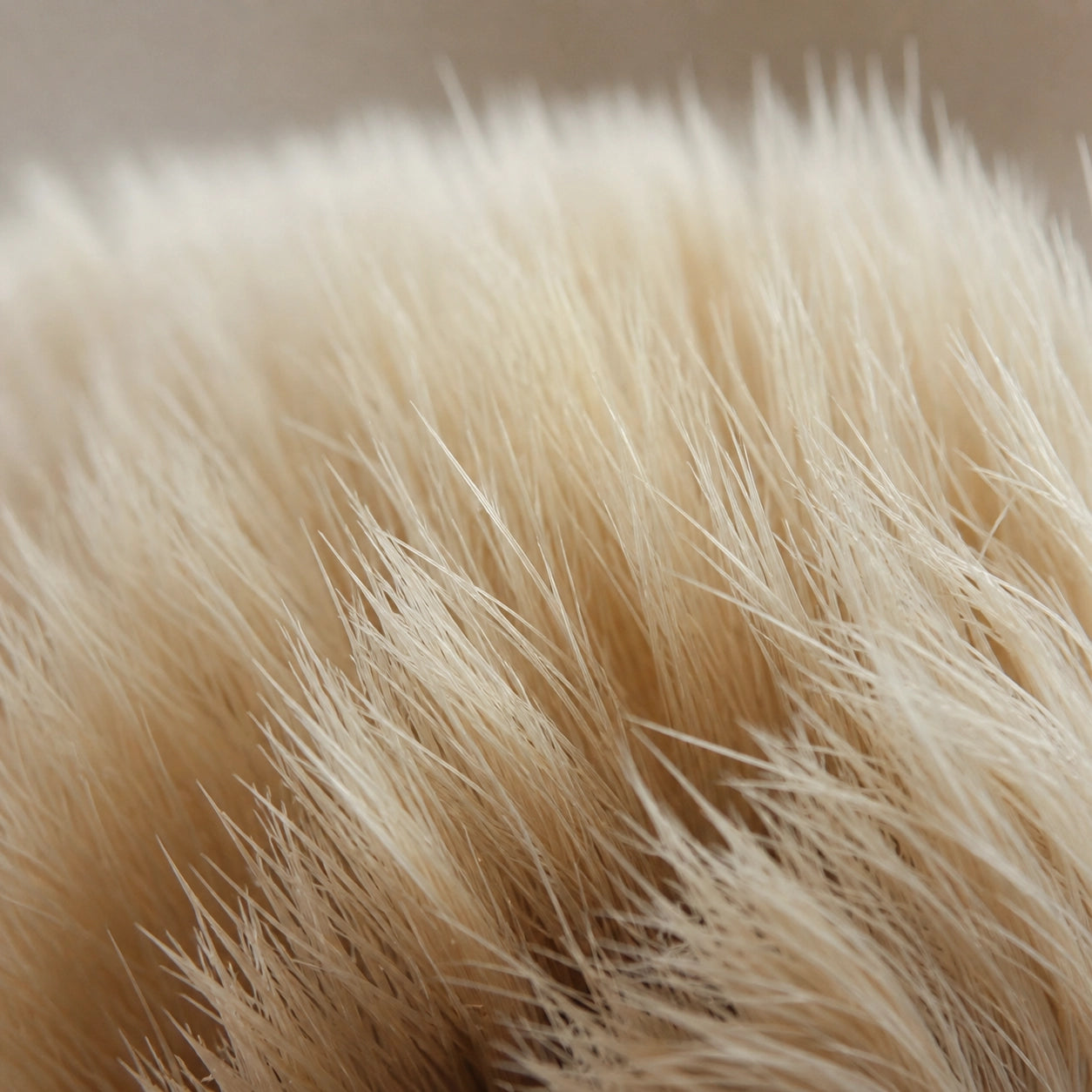 Close-up of beige goat hair texture